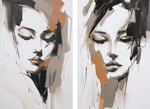 Painting of a woman's face Painting of a woman's face