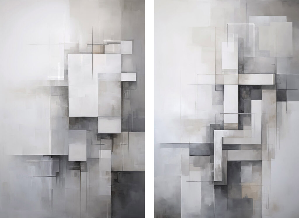 Painting of squares and lines Painting of squares and lines