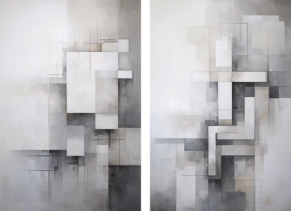 Painting of squares and lines Painting of squares and lines