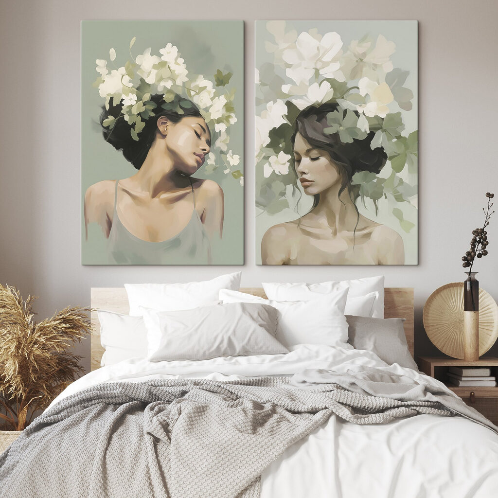 Woman with flowers in her hair Woman with flowers in her hair