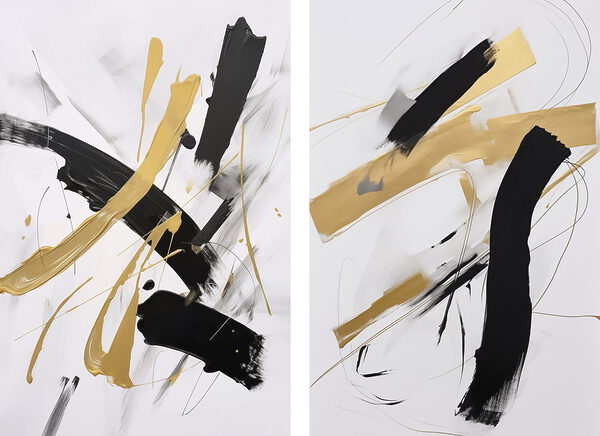 Dynamic strokes in bold contrast Dynamic strokes in bold contrast