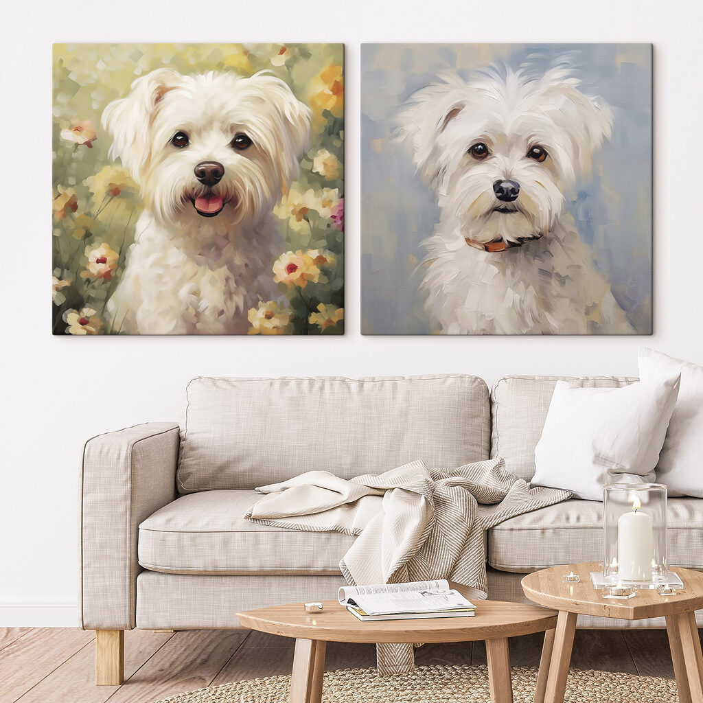 Cute pups in a floral setting Cute pups in a floral setting