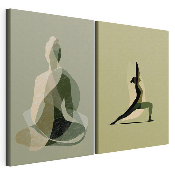 Modularer Leinwanddruck Frau beim Yoga