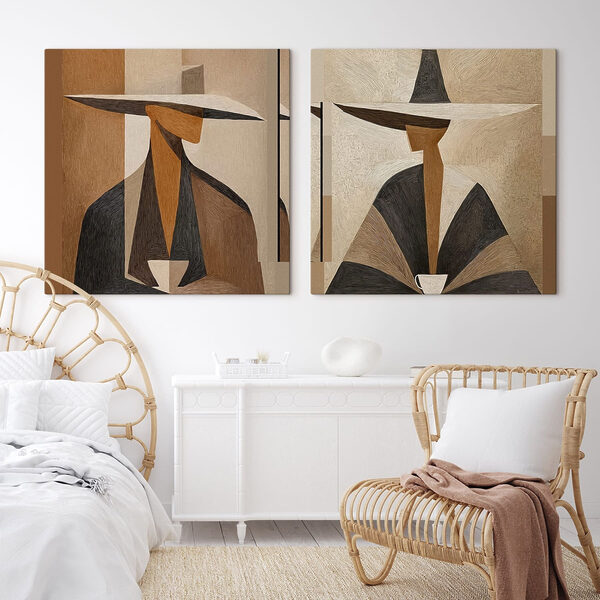 Collage of a woman in a hat Collage of a woman in a hat