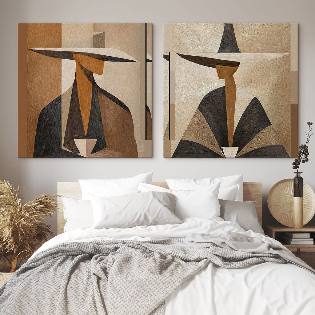 Collage of a woman in a hat Collage of a woman in a hat