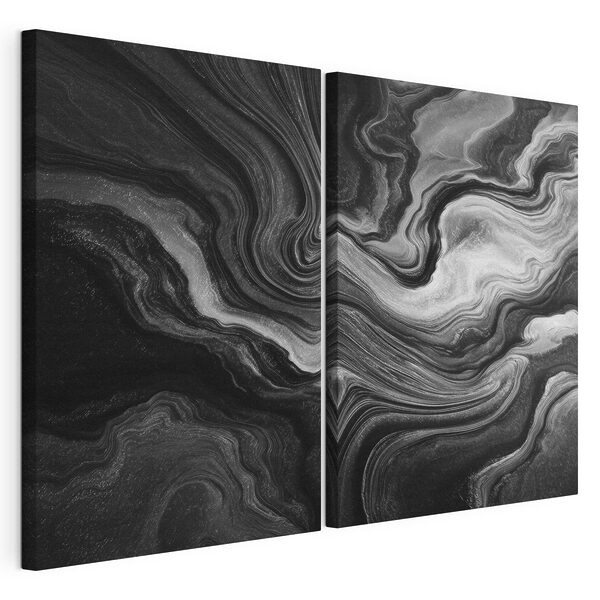 Schwarz-weiße Wirbel Modularer Leinwanddruck Schwarz-weiße Wirbel