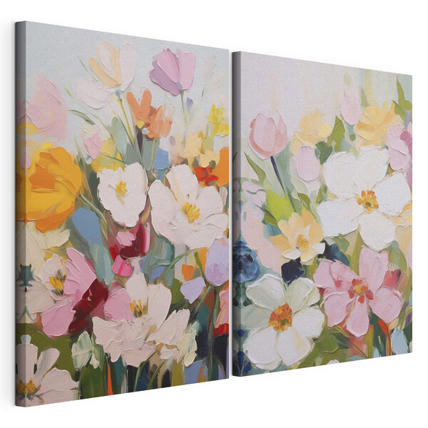 Blumenbild auf Leinwand Modularer Leinwanddruck Blumenbild auf Leinwand