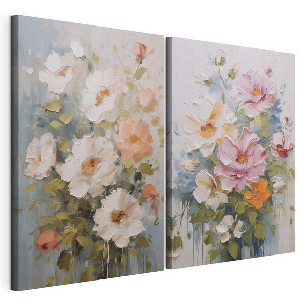 Blumenbild auf Leinwand Modularer Leinwanddruck Blumenbild auf Leinwand