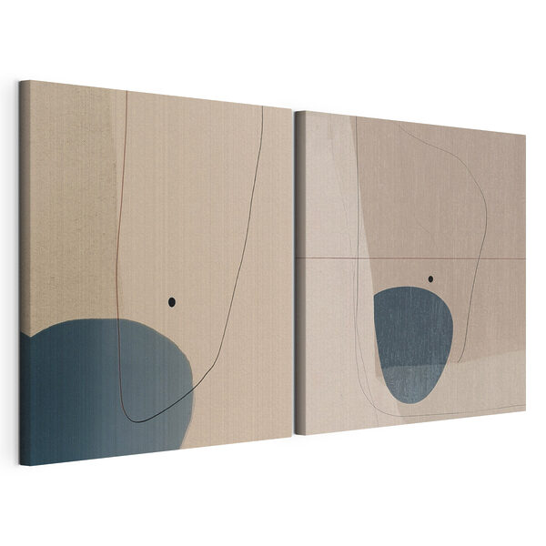 Zwei Kunstwerke Modularer Leinwanddruck Zwei Kunstwerke