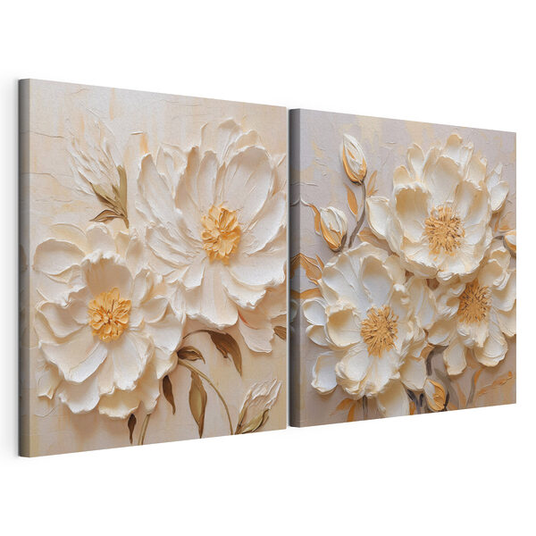 Blumenbild auf Leinwand Modularer Leinwanddruck Blumenbild auf Leinwand
