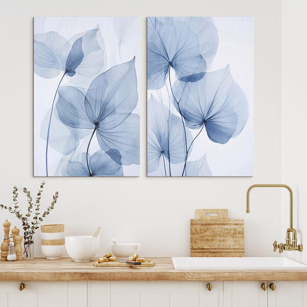 Delicate blue leaves in soft hues Delicate blue leaves in soft hues