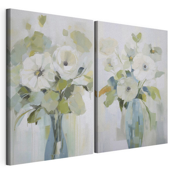 Gemälde von Blumen in einer Vase Modularer Leinwanddruck Gemälde von Blumen in einer Vase