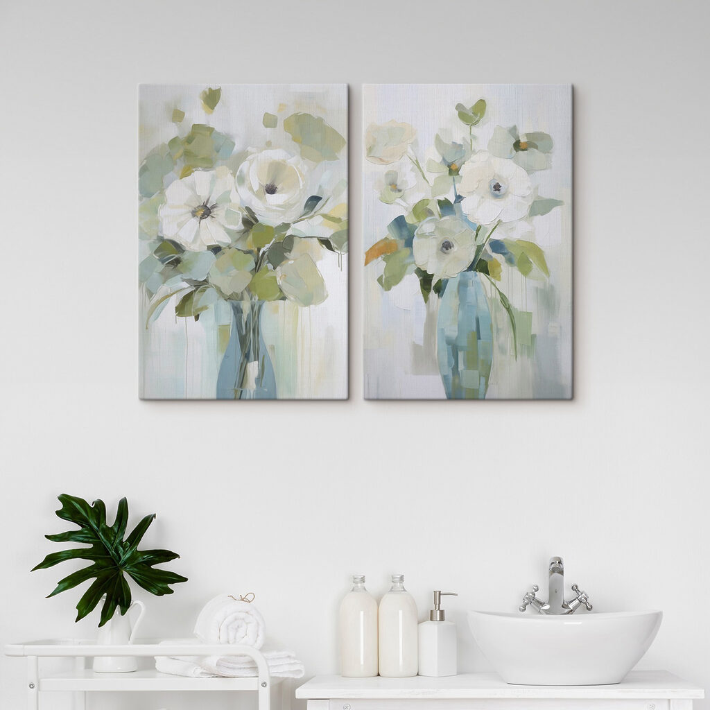 Painting of flowers in a vase Painting of flowers in a vase