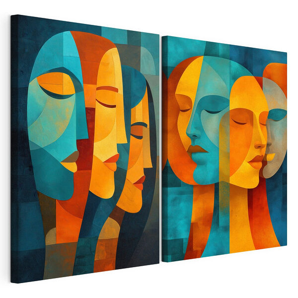 Collage aus Gesichtern Modularer Leinwanddruck Collage aus Gesichtern
