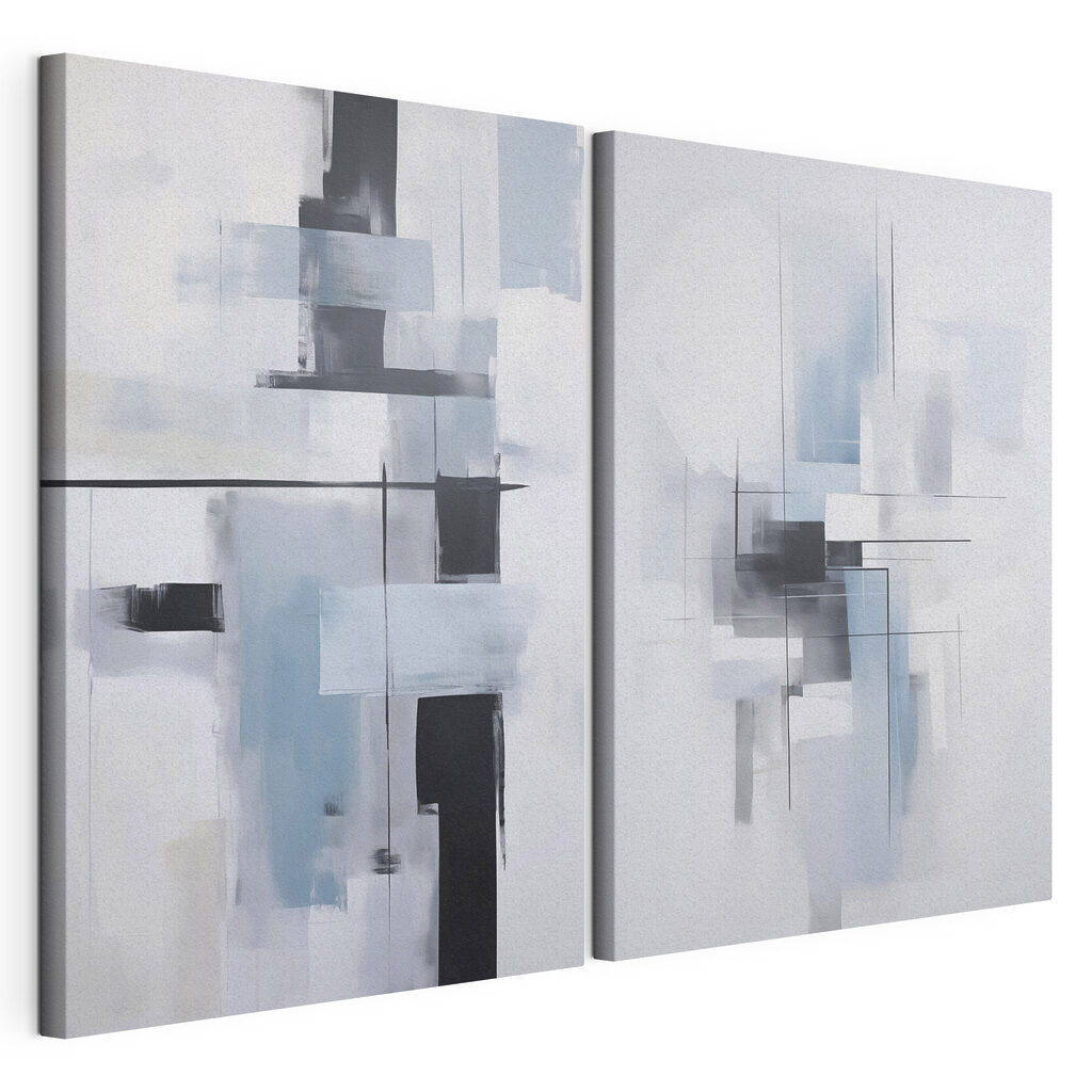 Painting of a grey and black art Painting of a grey and black art