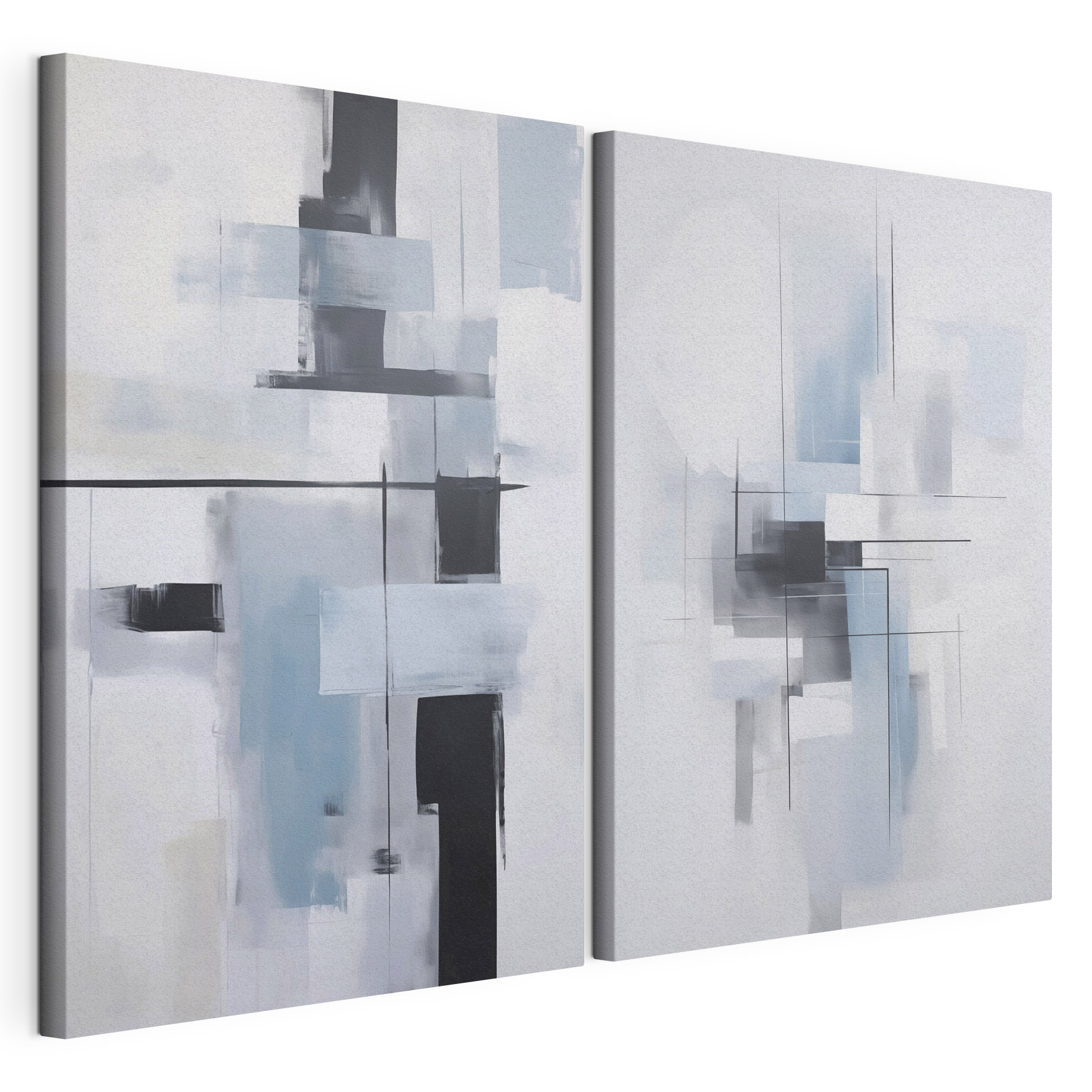 Painting of a grey and black art Painting of a grey and black art