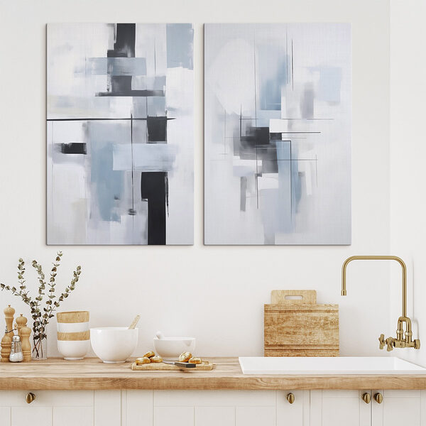 Painting of a grey and black art Painting of a grey and black art