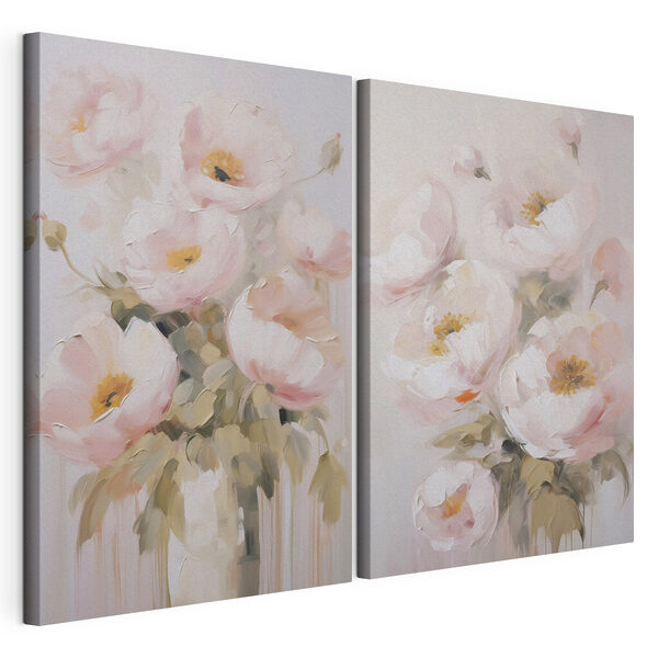 Modularer Leinwanddruck Gemälde von Blumen in einer Vase