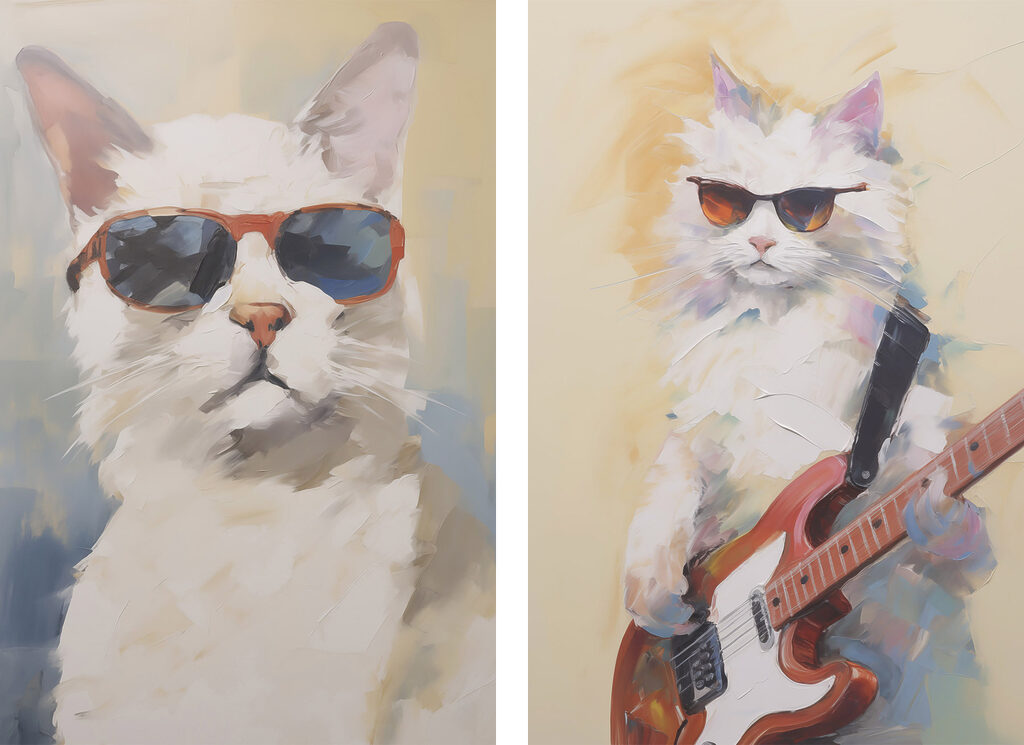Cat wearing sunglasses and holding a guitar Cat wearing sunglasses and holding a guitar