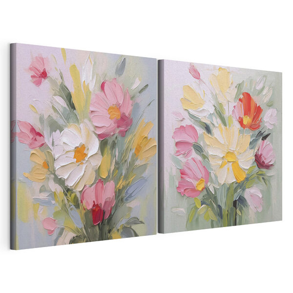 Blumenbild auf Leinwand Modularer Leinwanddruck Blumenbild auf Leinwand