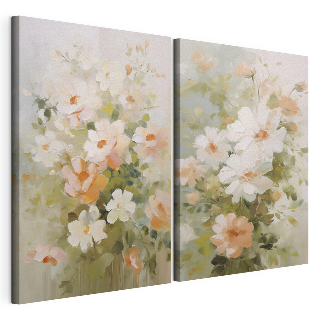 Painting of flowers on canvas Painting of flowers on canvas