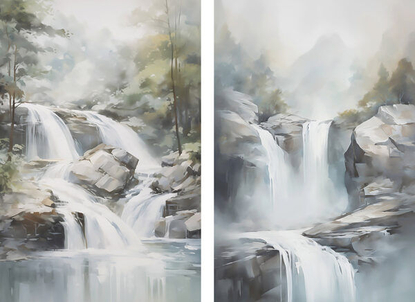 Painting of a waterfall Painting of a waterfall