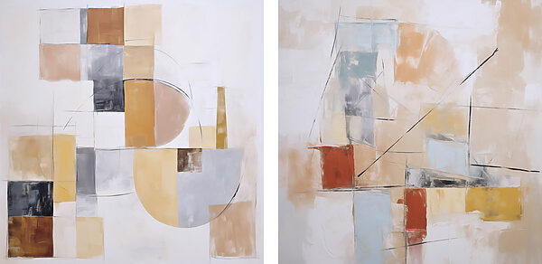 Two paintings of different colors Two paintings of different colors