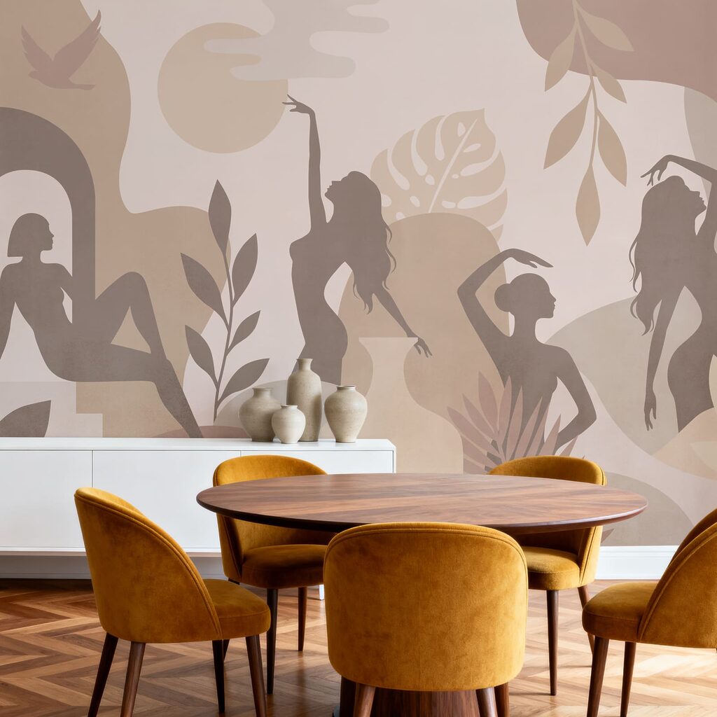 Silhouetten von Frauen und Pflanzen Silhouetten von Frauen und Pflanzen