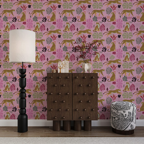 Muster aus Leoparden und Blumen Muster aus Leoparden und Blumen