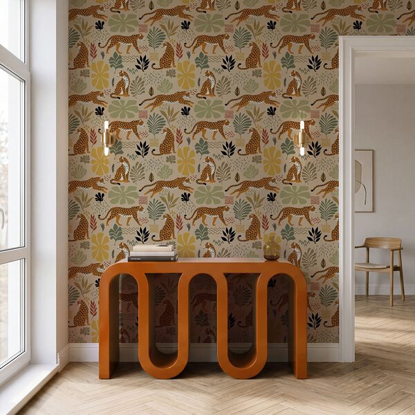 Motiv mit Geparden und Pflanzen Motiv mit Geparden und Pflanzen