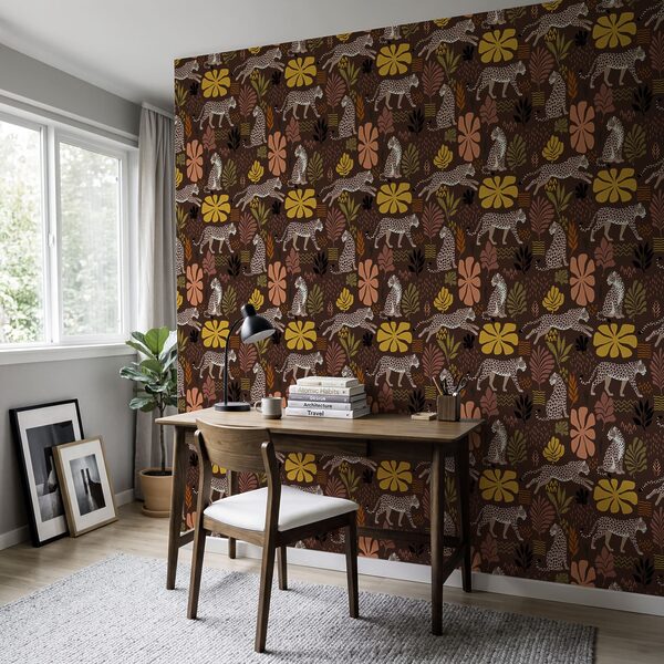 Muster aus Leoparden und Blumen Muster aus Leoparden und Blumen
