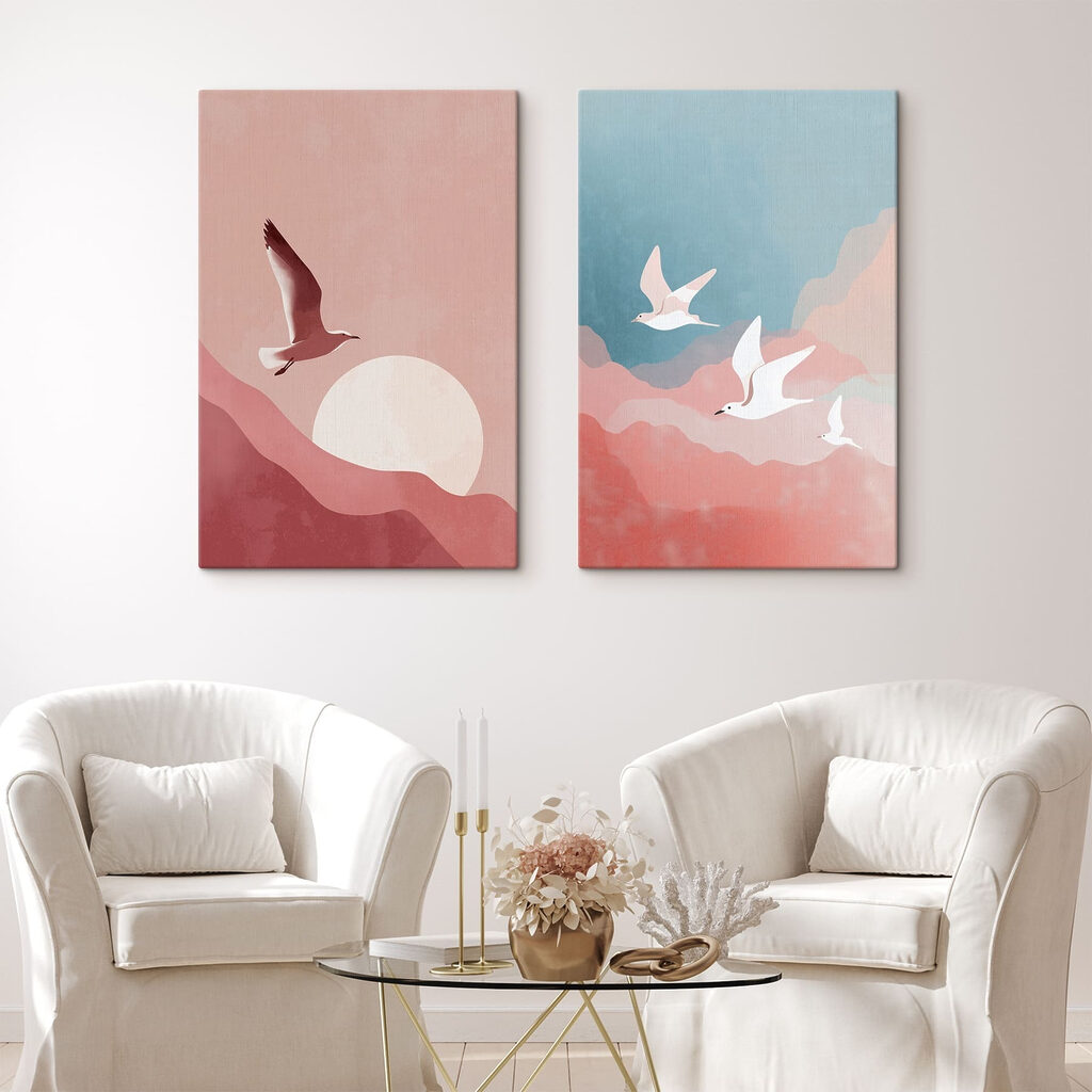 Two birds flying in the sky Two birds flying in the sky