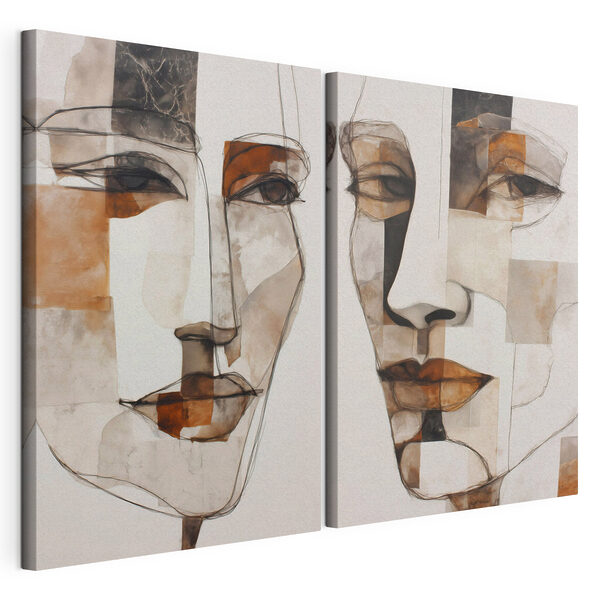 Collage des Gesichts einer Frau Modularer Leinwanddruck Collage des Gesichts einer Frau