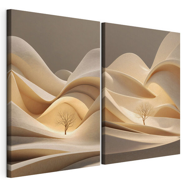 Ein Baum in der Wüste Modularer Leinwanddruck Ein Baum in der Wüste