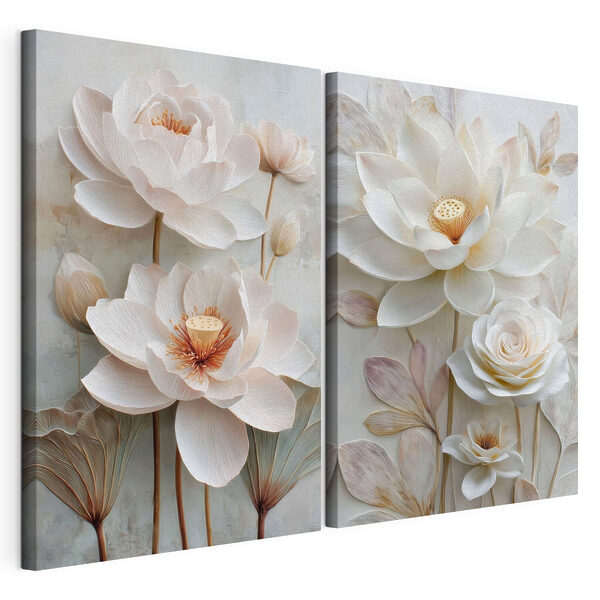 Blumen-Collage Modularer Leinwanddruck Blumen-Collage