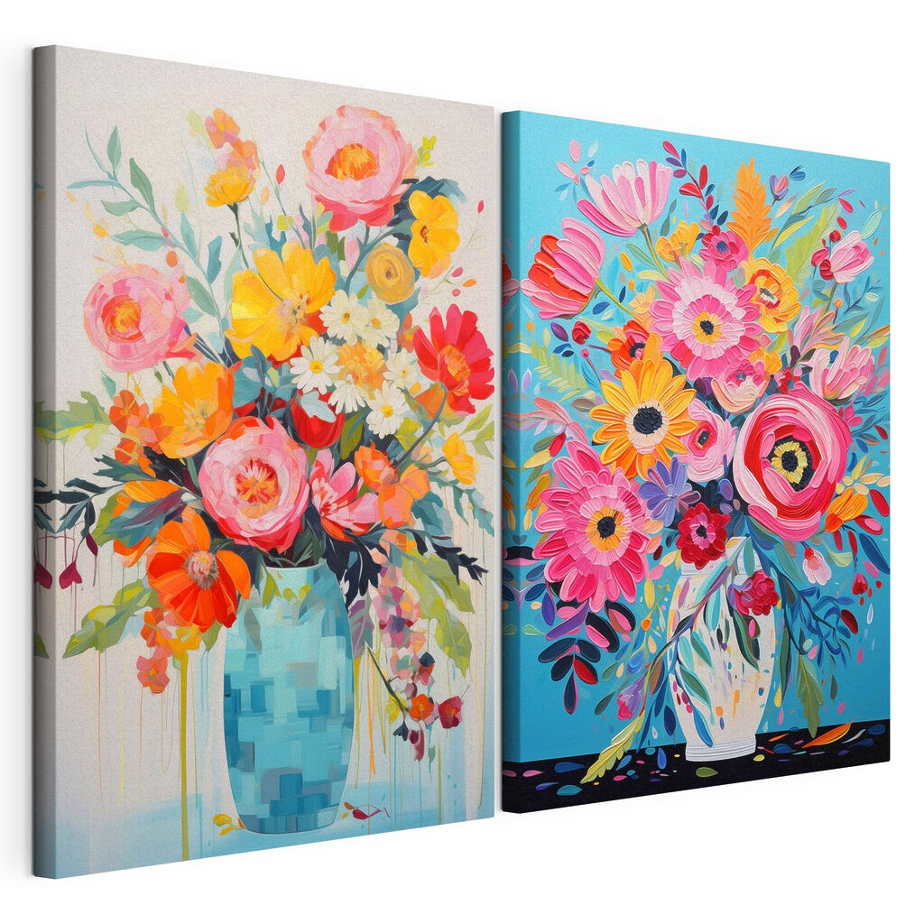 Collage of paintings of flowers Collage of paintings of flowers