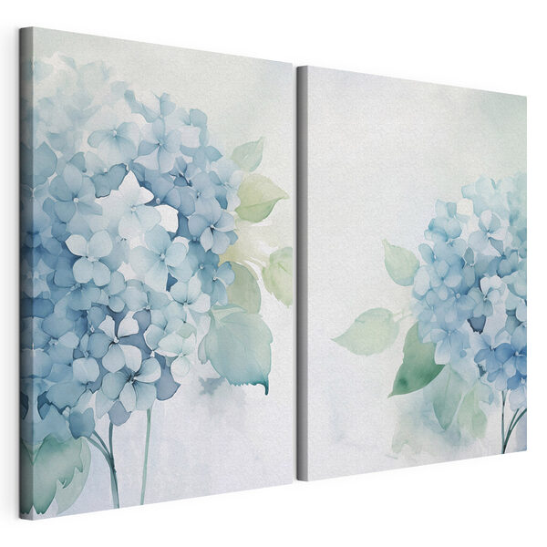 Gemälde mit Blumen und Blättern Modularer Leinwanddruck Gemälde mit Blumen und Blättern