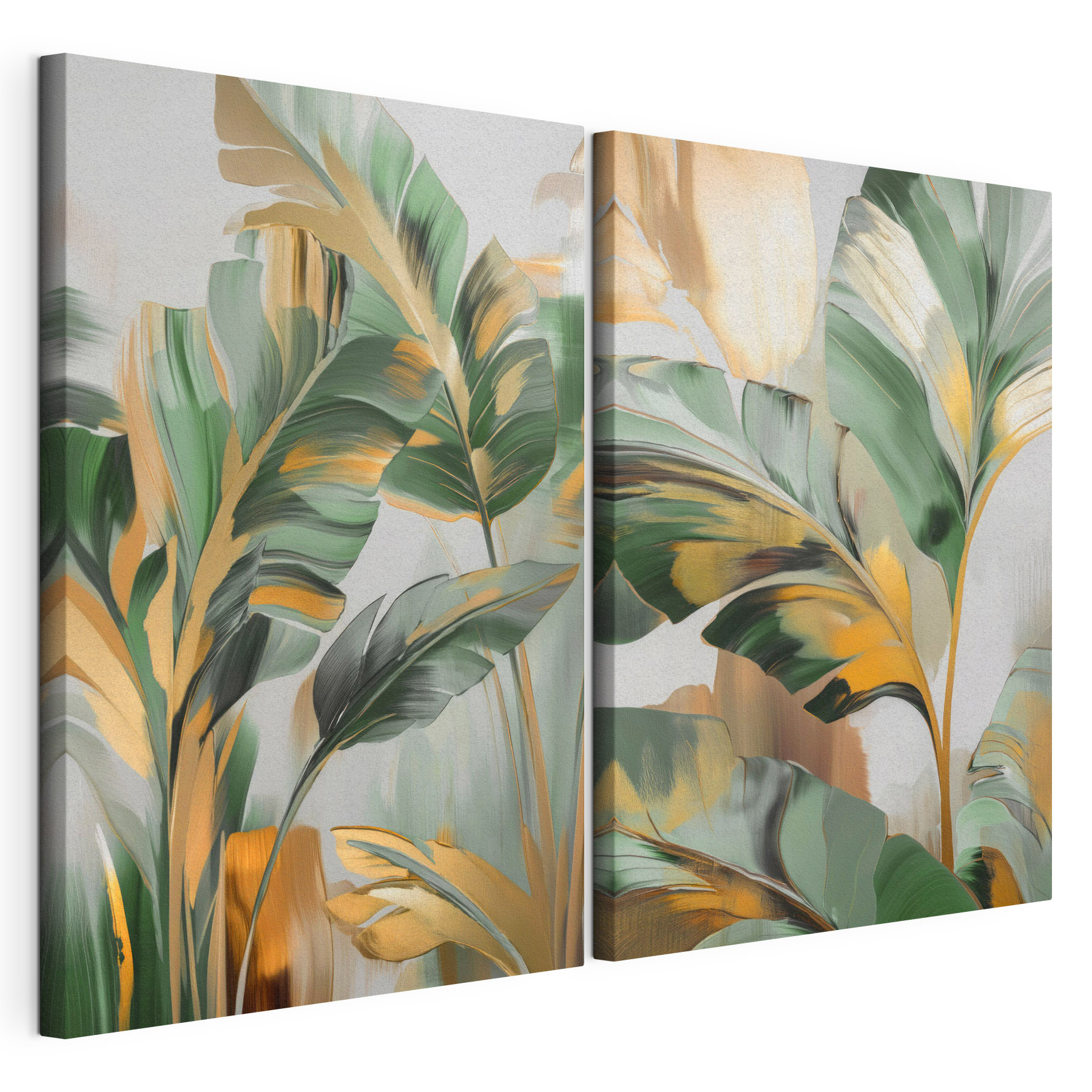Painting of leaves on a glass surface Painting of leaves on a glass surface