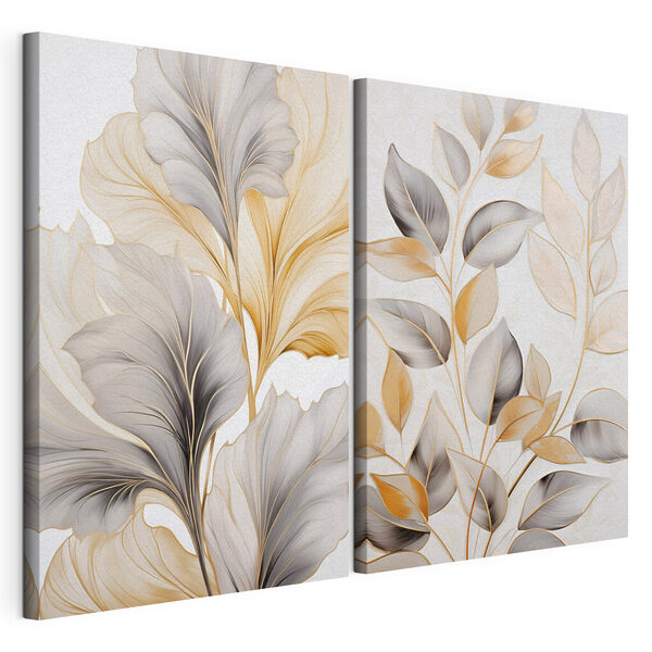Modularer Leinwanddruck Von der Natur inspirierte Eleganz in sanften Farbtönen