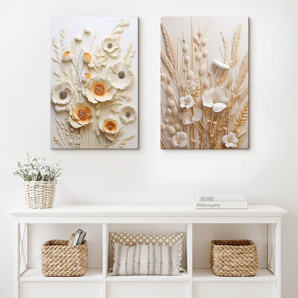 Collage of flowers and wheat Collage of flowers and wheat