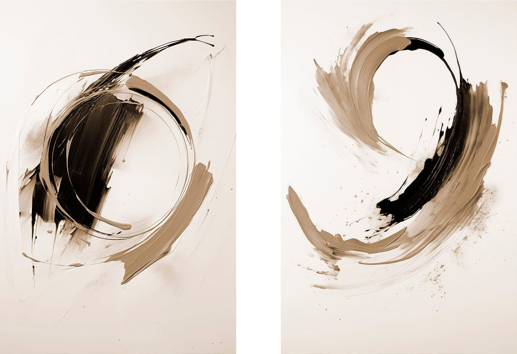 Dynamic strokes of contrasting hues Dynamic strokes of contrasting hues