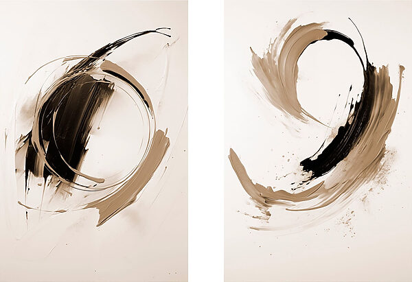 Dynamic strokes of contrasting hues Dynamic strokes of contrasting hues