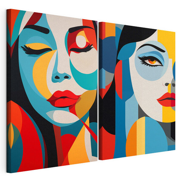 Collage des Gesichts einer Frau Modularer Leinwanddruck Collage des Gesichts einer Frau