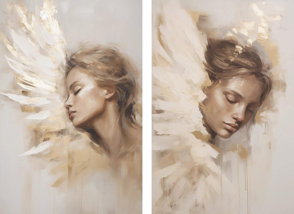Painting of a woman with wings Painting of a woman with wings
