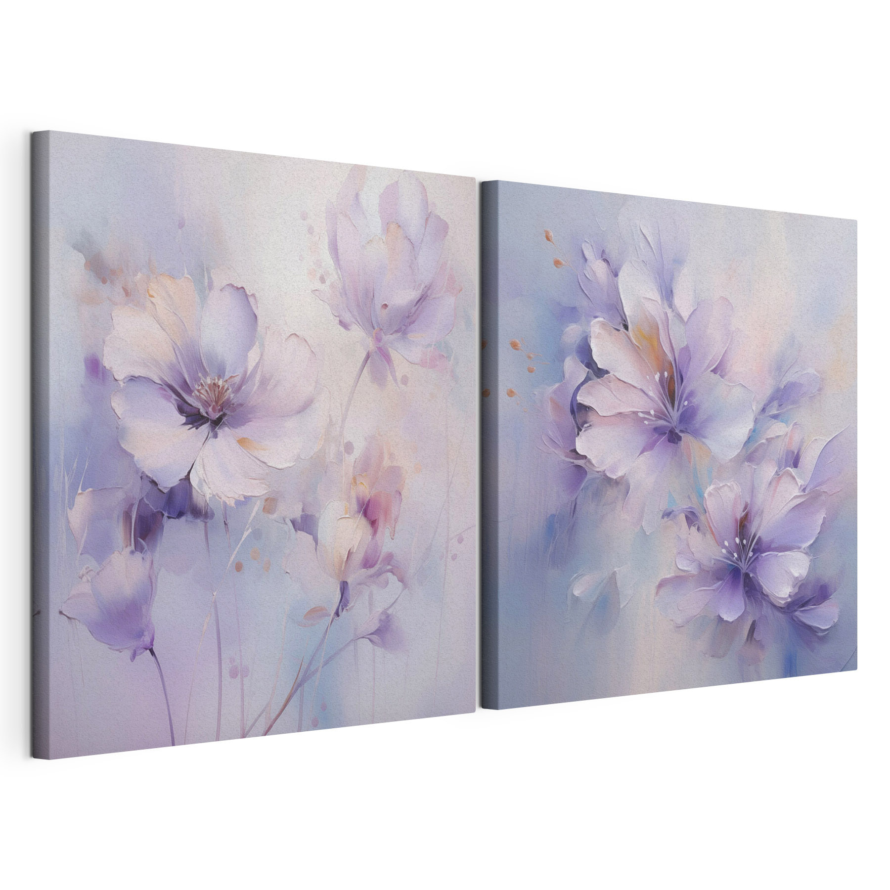 Painting of flowers on a white surface Painting of flowers on a white surface