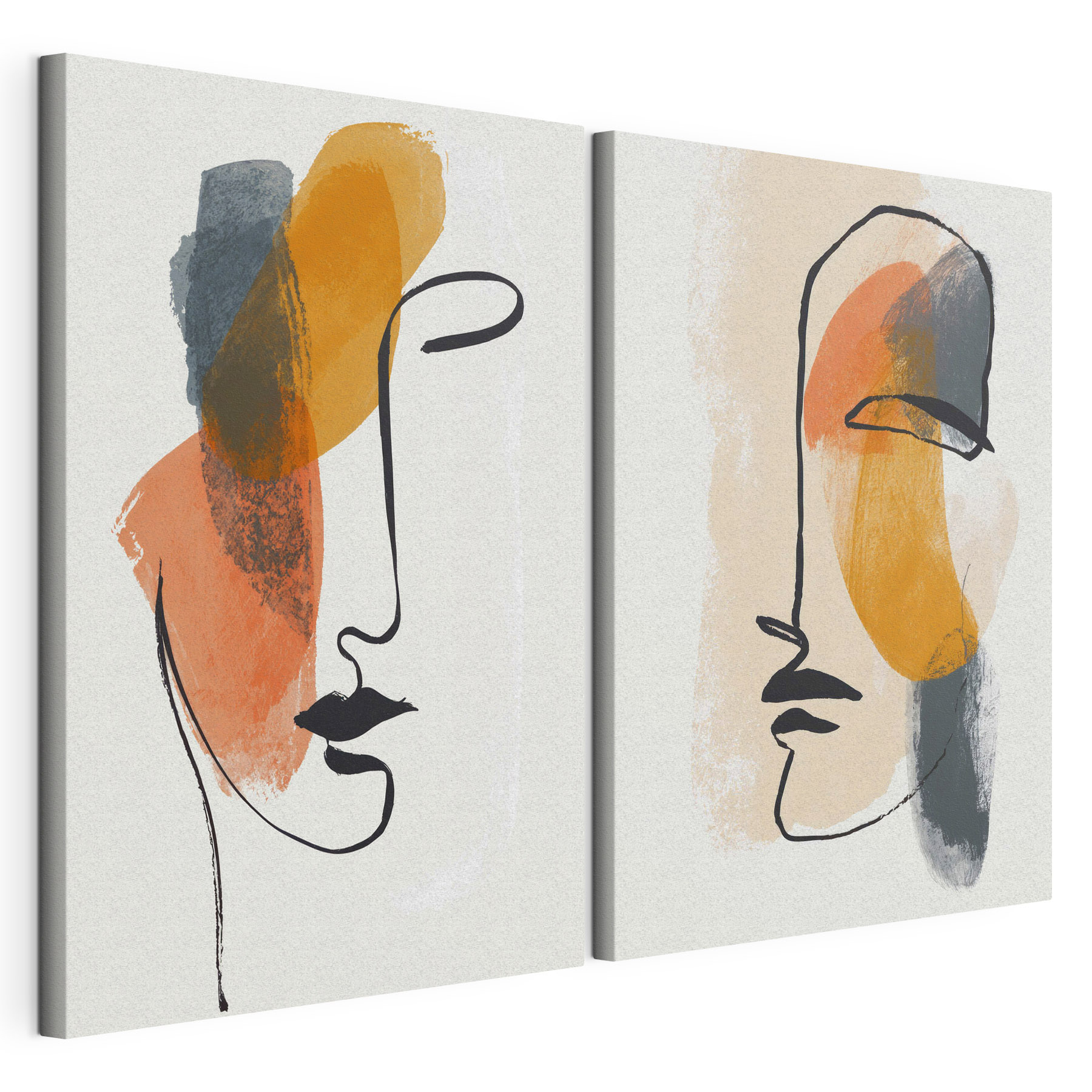Two faces drawn on paper Two faces drawn on paper