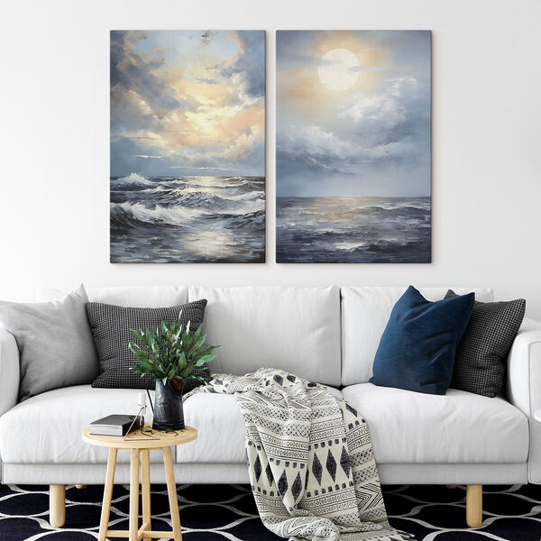 Painting of a sea and the sun Painting of a sea and the sun
