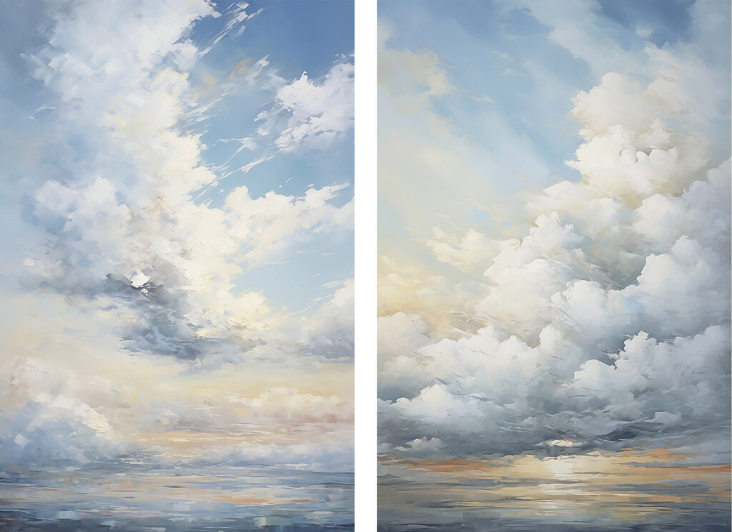 Painting of clouds in the sky Painting of clouds in the sky