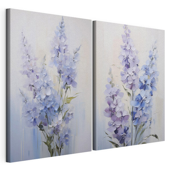 Gemälde mit Blumen auf weißem Hintergrund Modularer Leinwanddruck Gemälde mit Blumen auf weißem Hintergrund