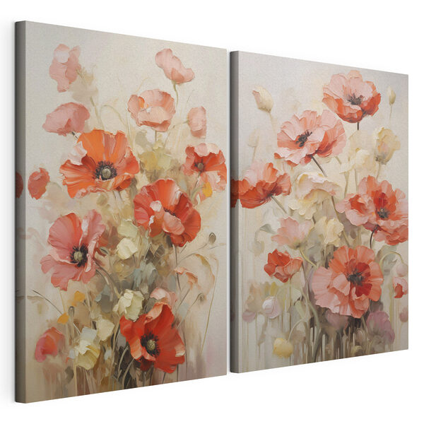 Blumenbild auf Leinwand Modularer Leinwanddruck Blumenbild auf Leinwand